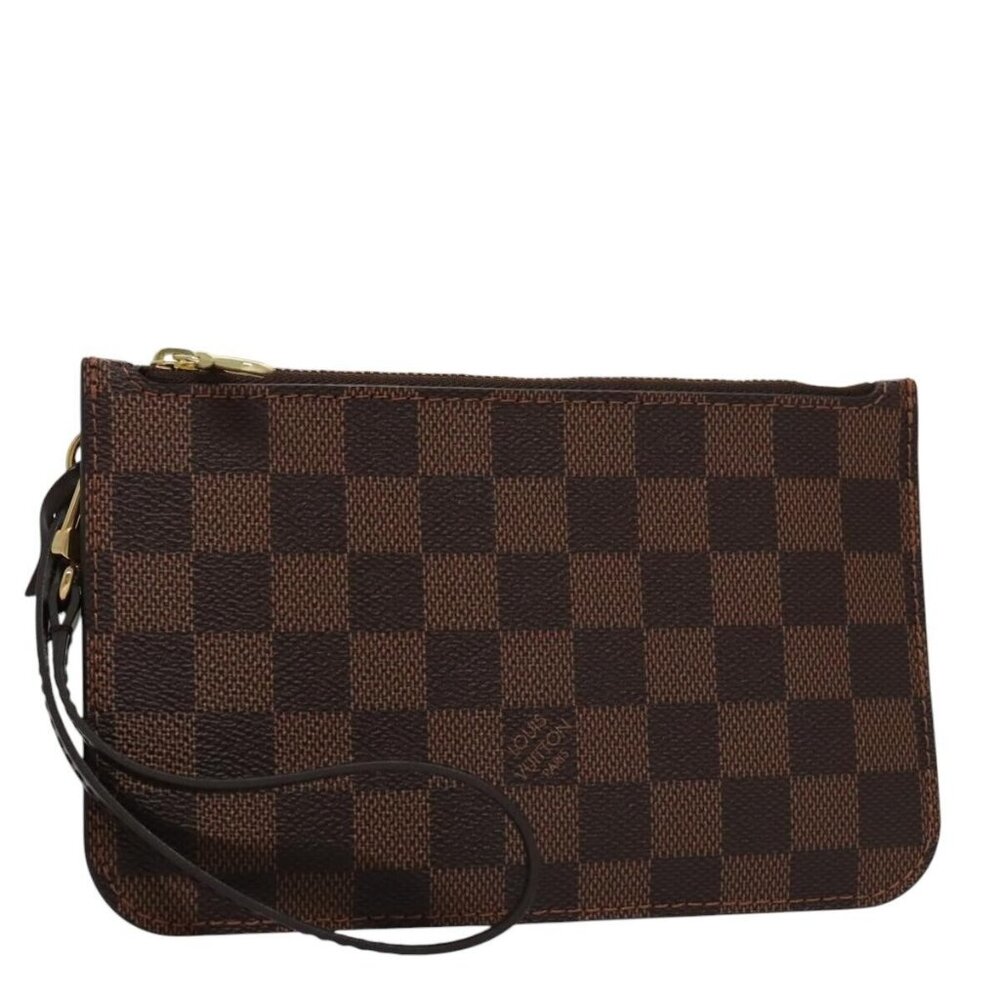 LOUIS VUITTON Damier Ebene Neverfull PM Pouch Pouch LV Auth - Picture 1 of 16